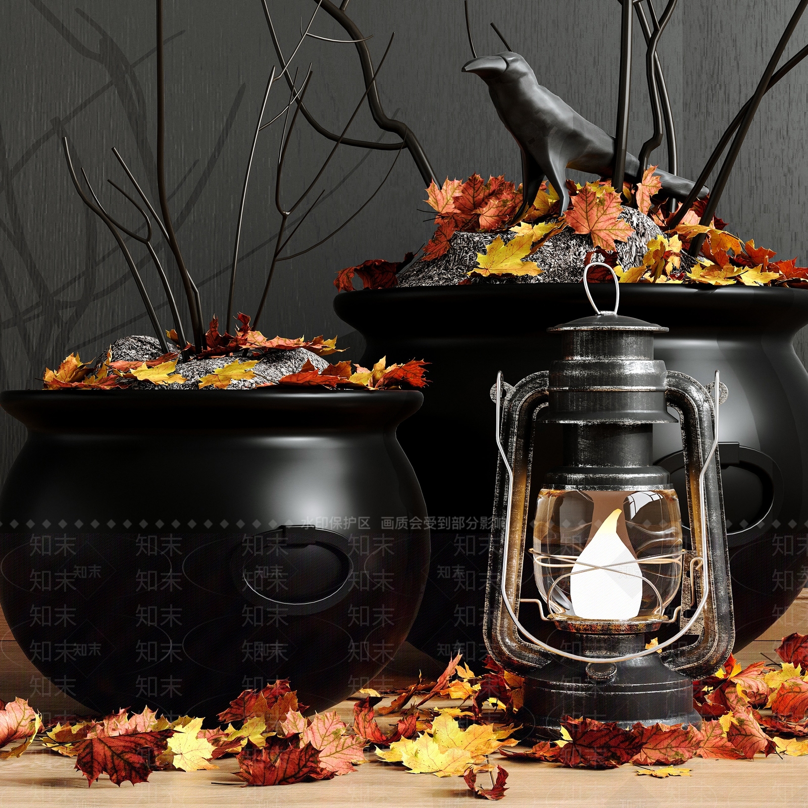 现代万圣节节日用品3D模型下载【ID:1146108783】