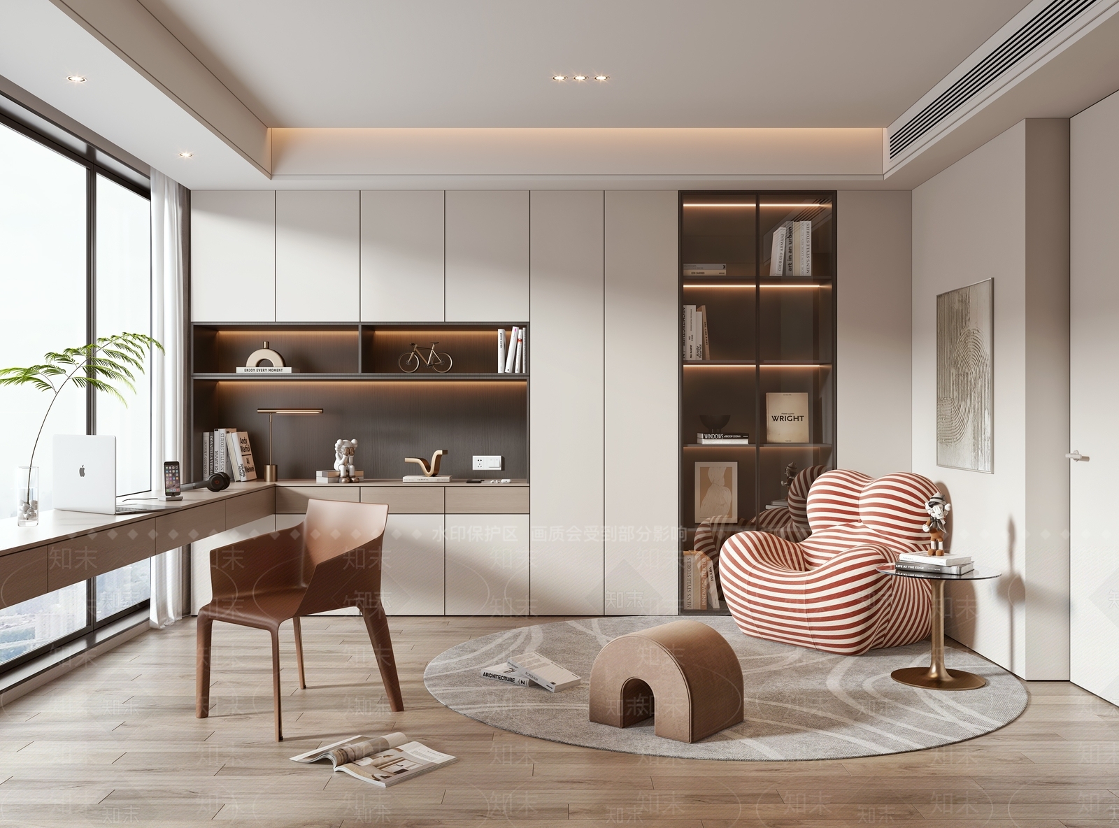 现代书房3D模型下载【ID:1146113666】