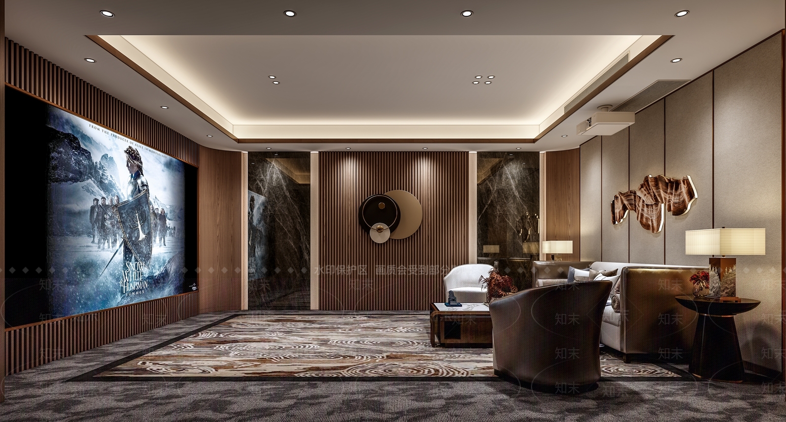 新中式家居影音室3D模型下载【ID:1146116356】