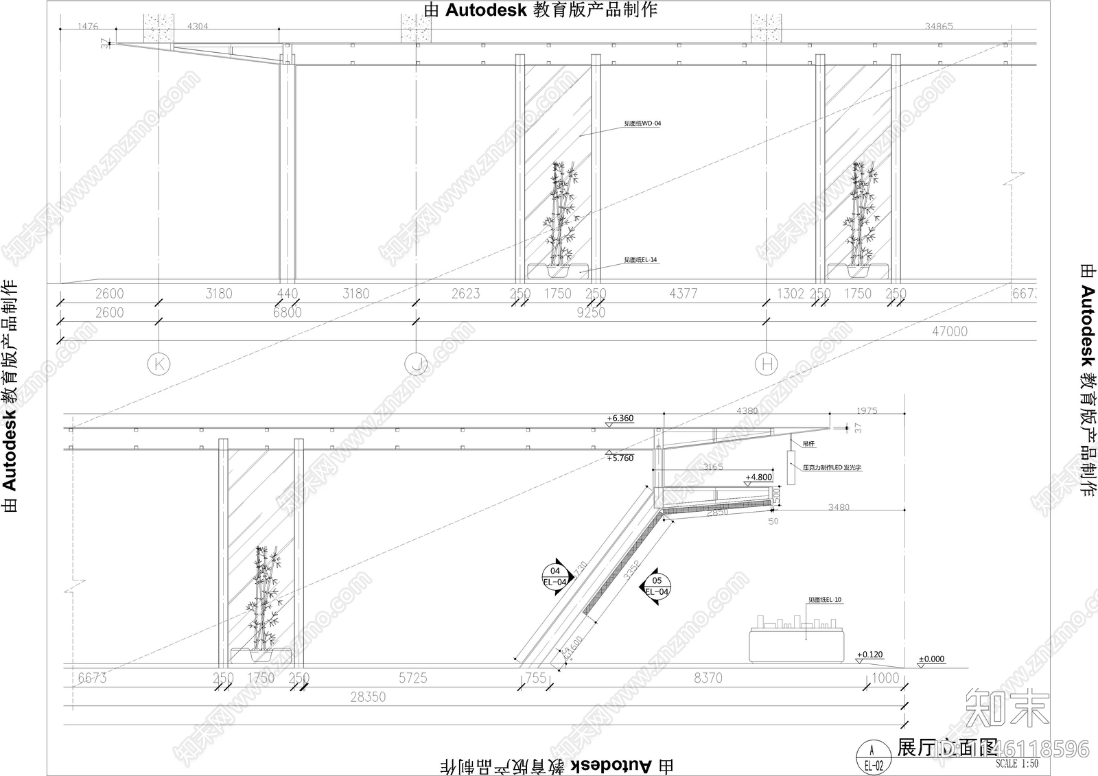 现代汽车展厅室内cad施工图下载【ID:1146118596】