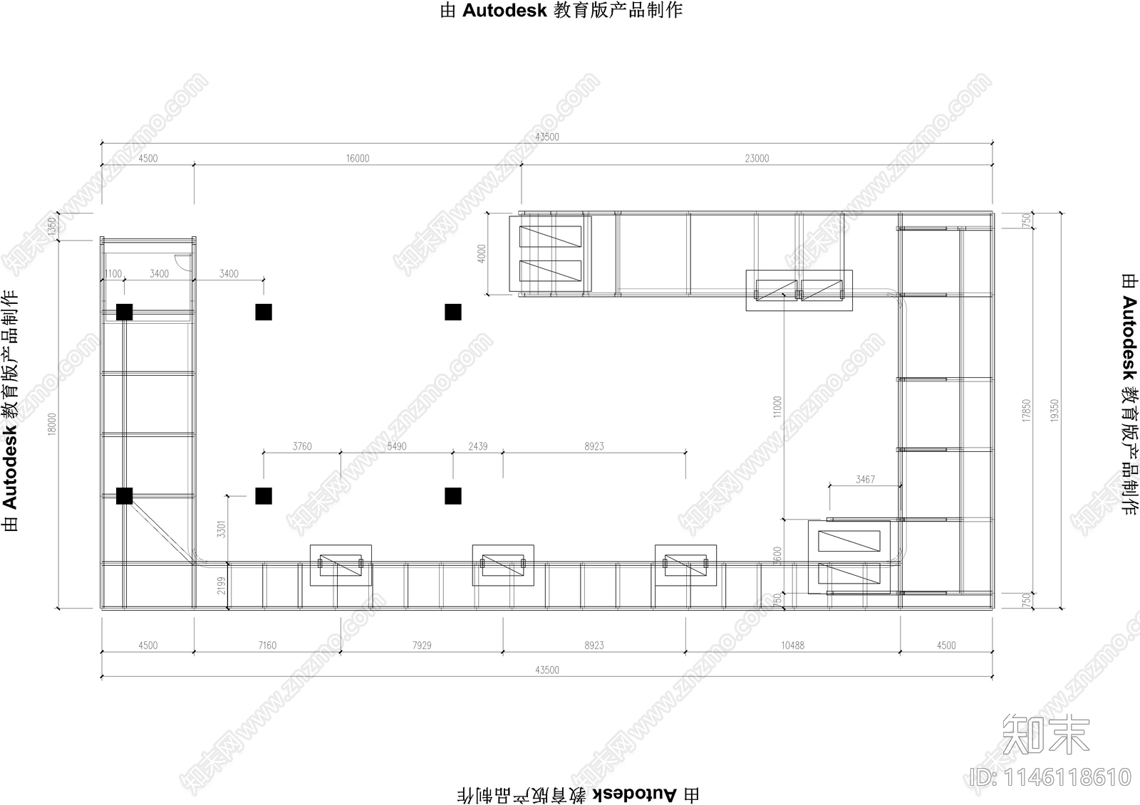 展厅钢结构cad施工图下载【ID:1146118610】