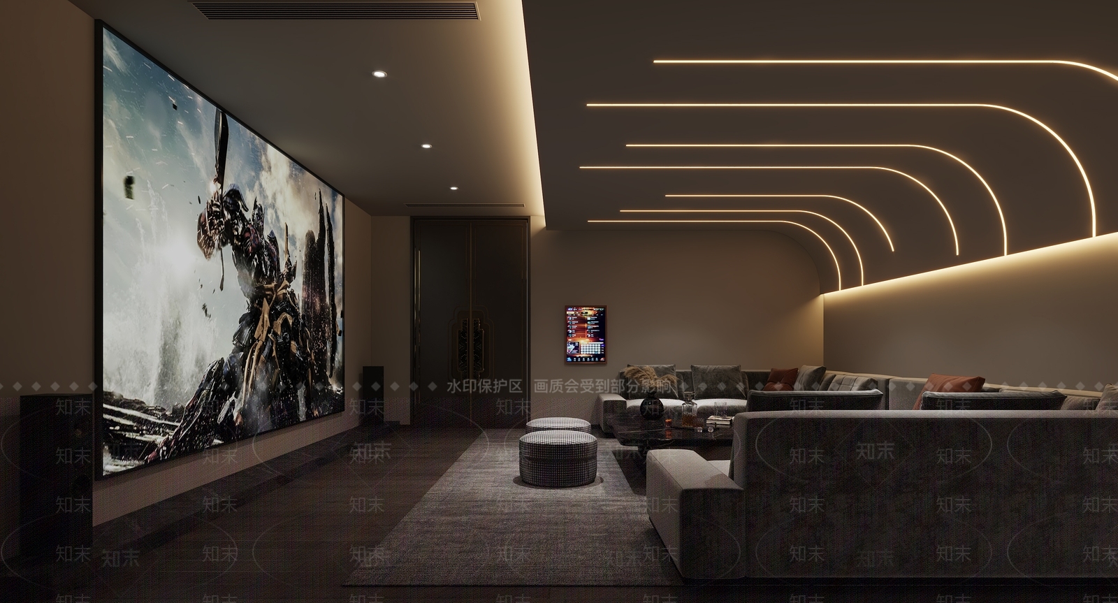 现代影音娱乐室3D模型下载【ID:1146121890】