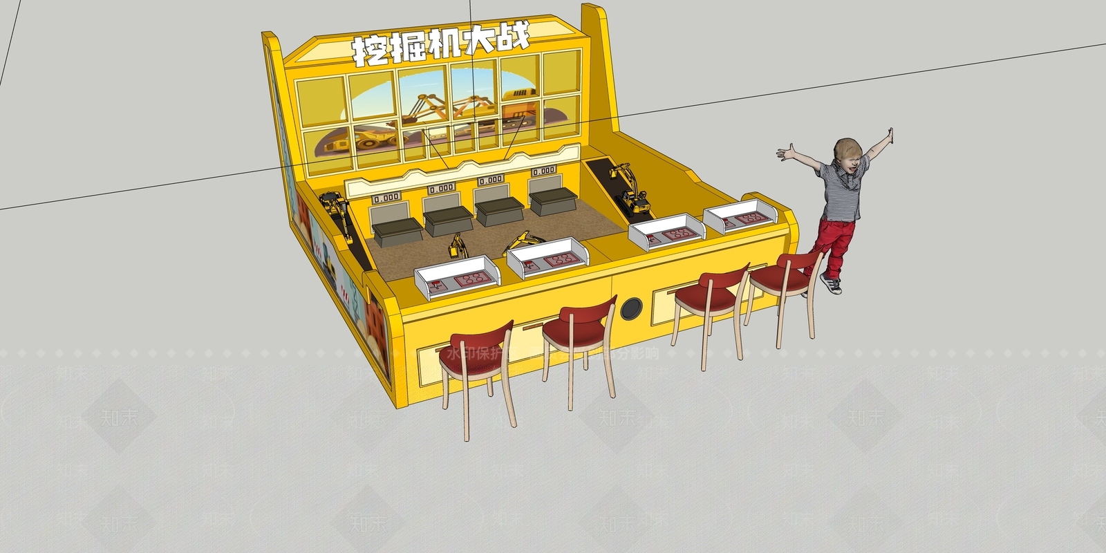 挖掘机大战SU模型下载【ID:1146121461】