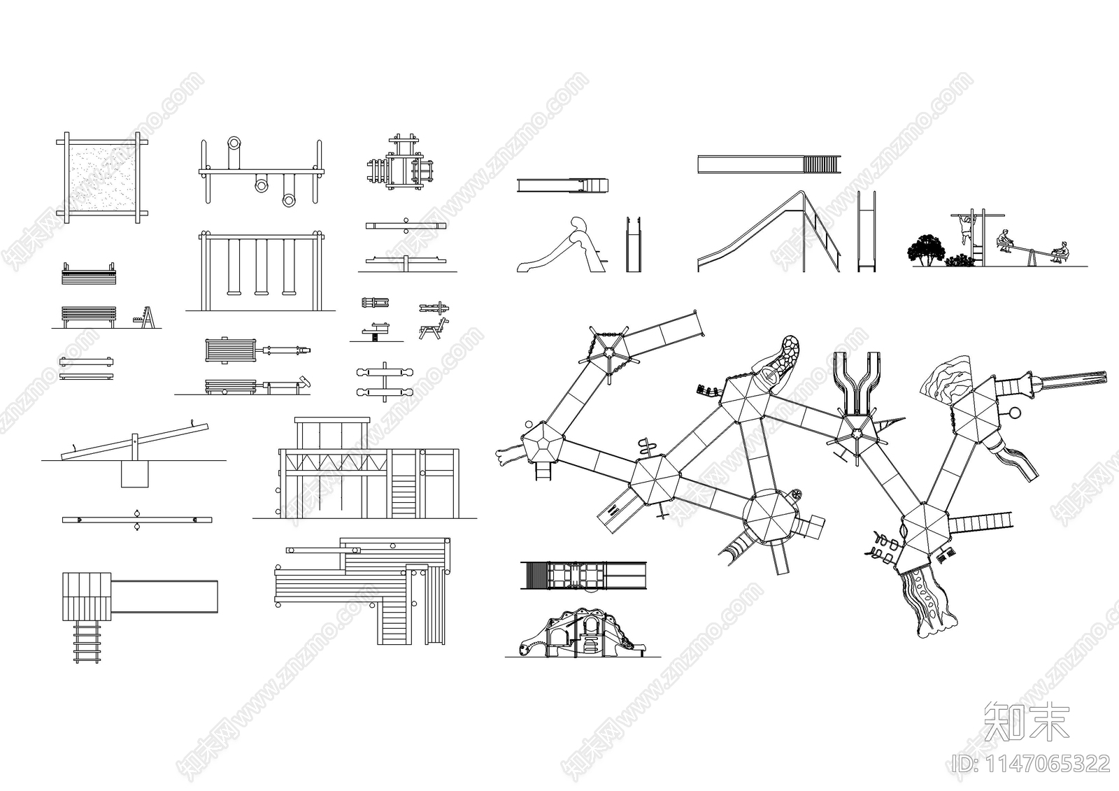 儿童运动娱乐设施素材施工图下载【ID:1147065322】