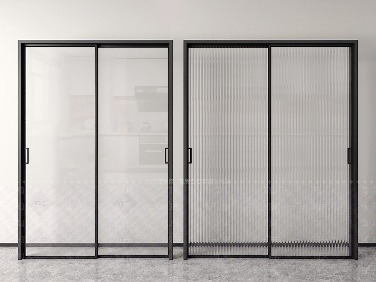 现代厨房推拉门3D模型下载【ID:1146125334】