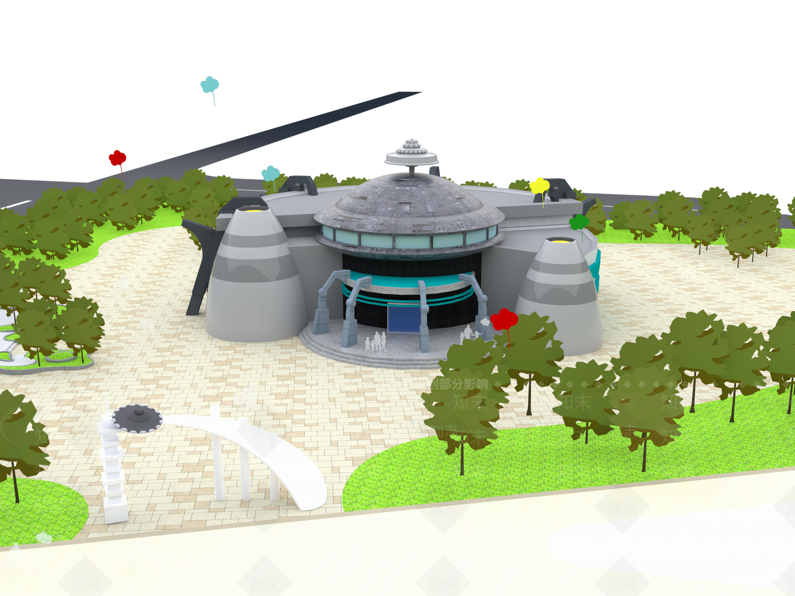 现代太空主题馆SU模型下载【ID:1146127165】