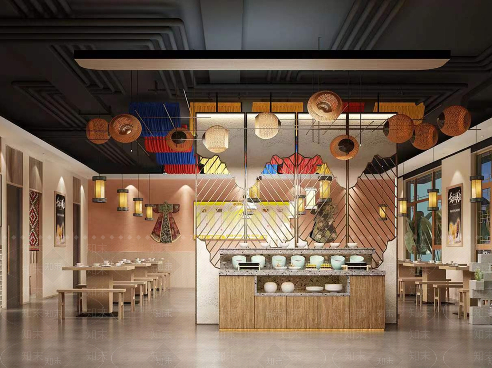 新中式云南民族风火锅店3D模型下载【ID:1146128153】