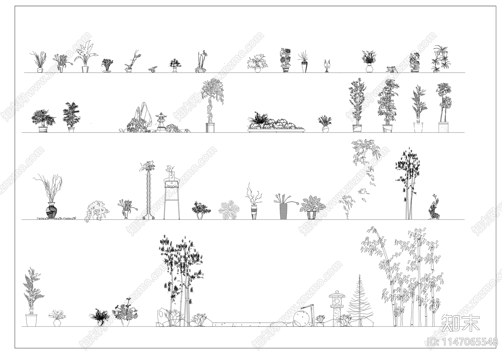 各类景观绿化图块素材图库施工图下载【ID:1147065548】