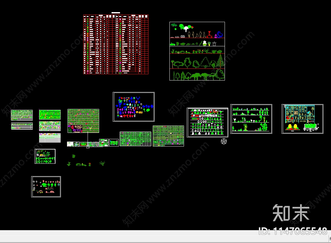 各类景观绿化图块素材图库施工图下载【ID:1147065548】
