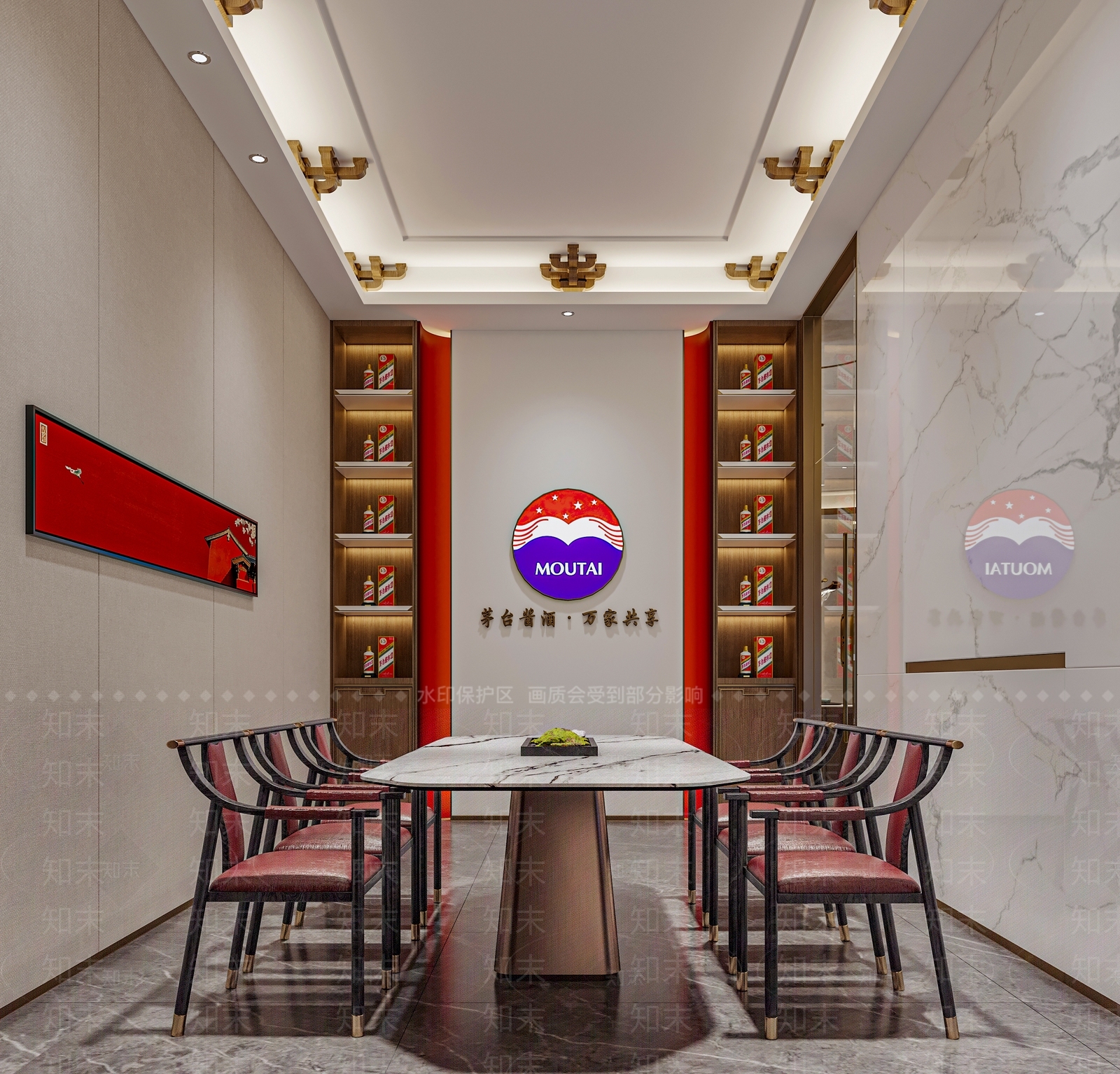 新中式烟酒店3D模型下载【ID:1146133248】