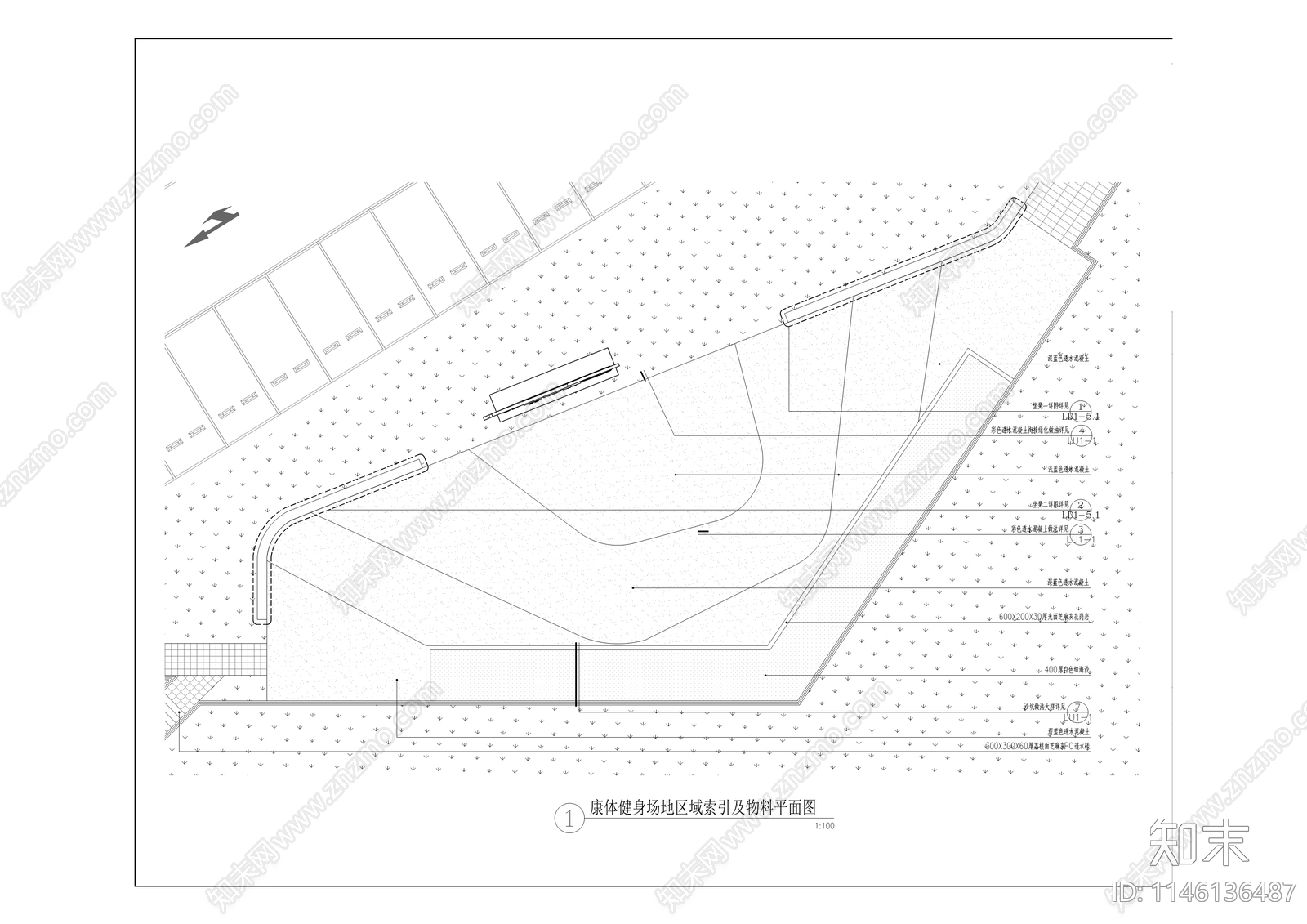 机场边检站室外景观建设cad施工图下载【ID:1146136487】