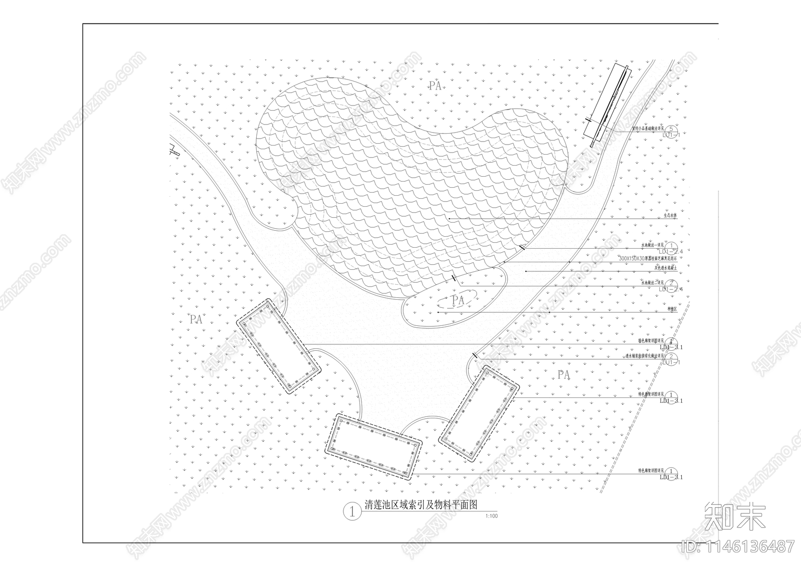 机场边检站室外景观建设cad施工图下载【ID:1146136487】