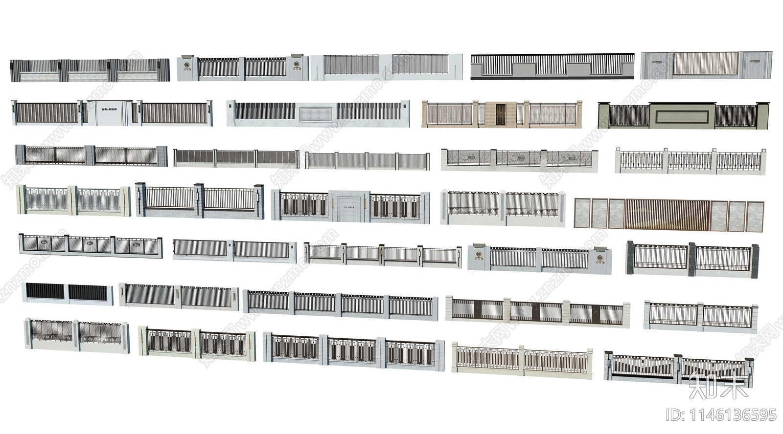 现代栏杆3D模型下载【ID:1146136595】