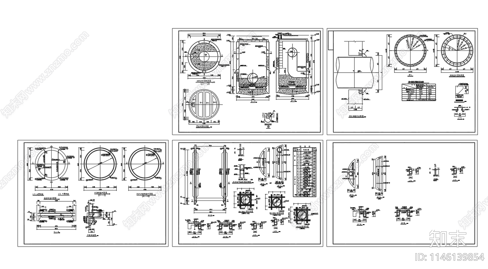 给排水沉井结构钢筋图cad施工图下载【ID:1146139854】