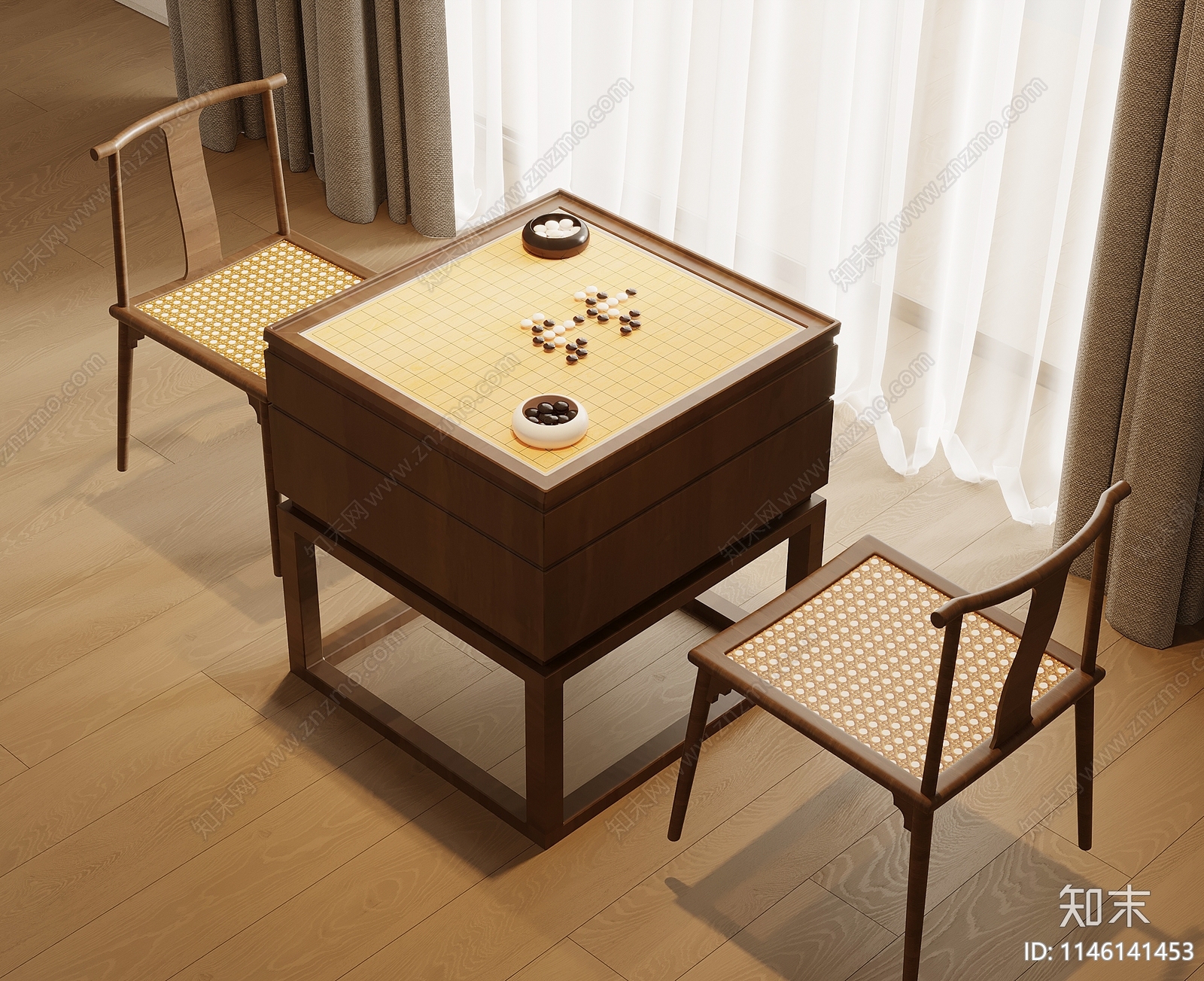 中式围棋3D模型下载【ID:1146141453】