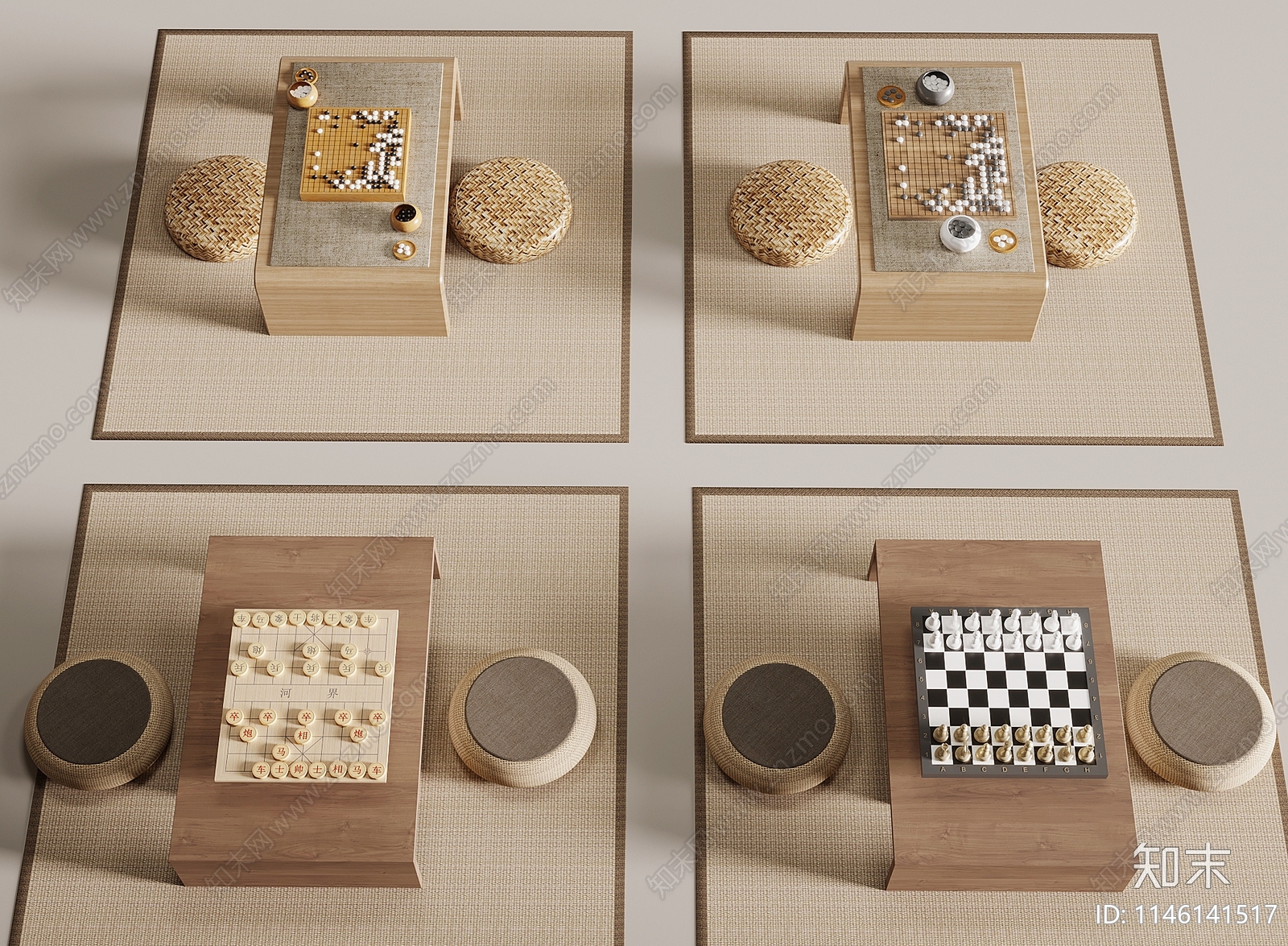 中式象棋3D模型下载【ID:1146141517】