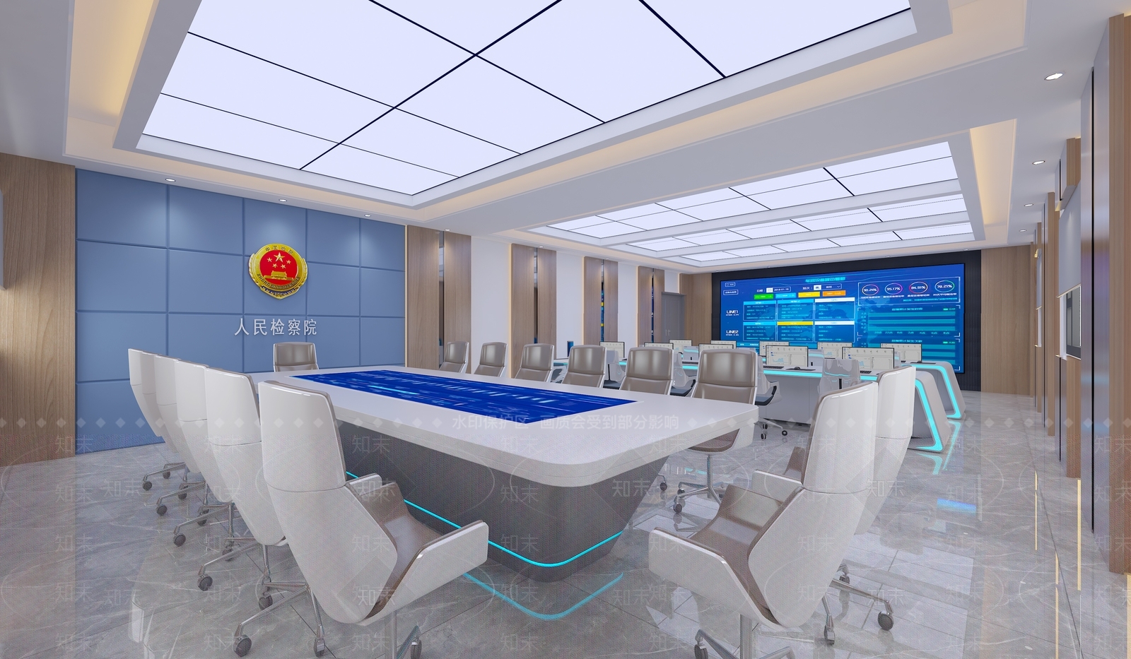 现代科技指挥控制室3D模型下载【ID:1146153392】