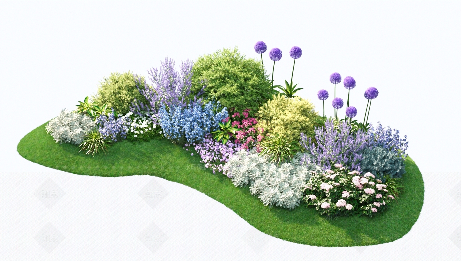 花镜灌木组合3D模型下载【ID:1146155458】