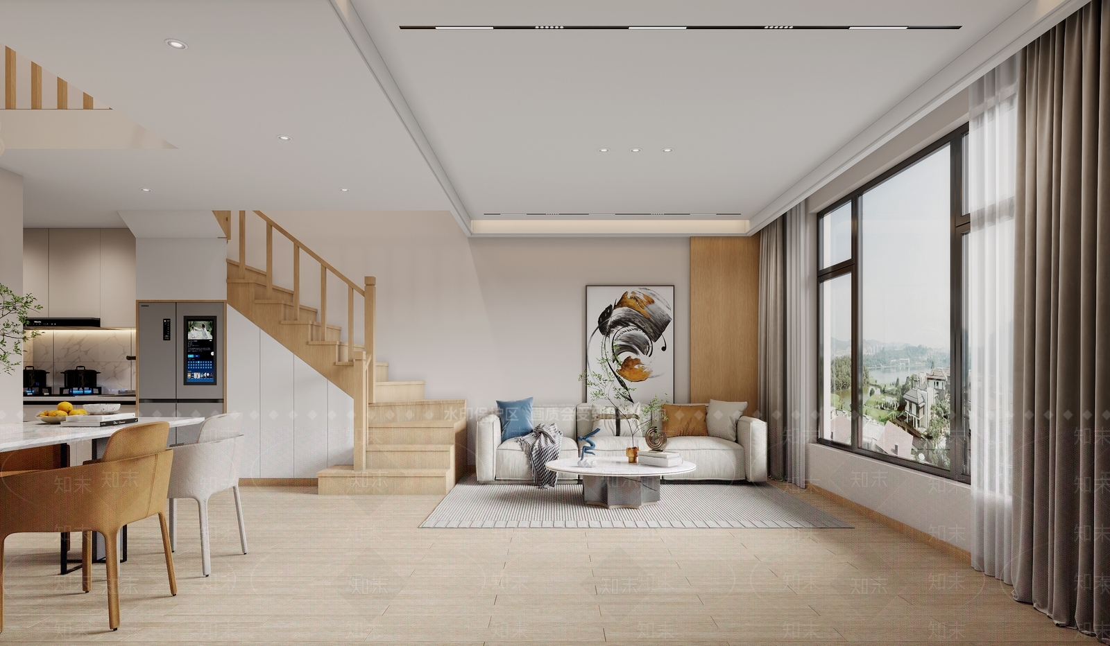 现代loft客厅3D模型下载【ID:1146158032】