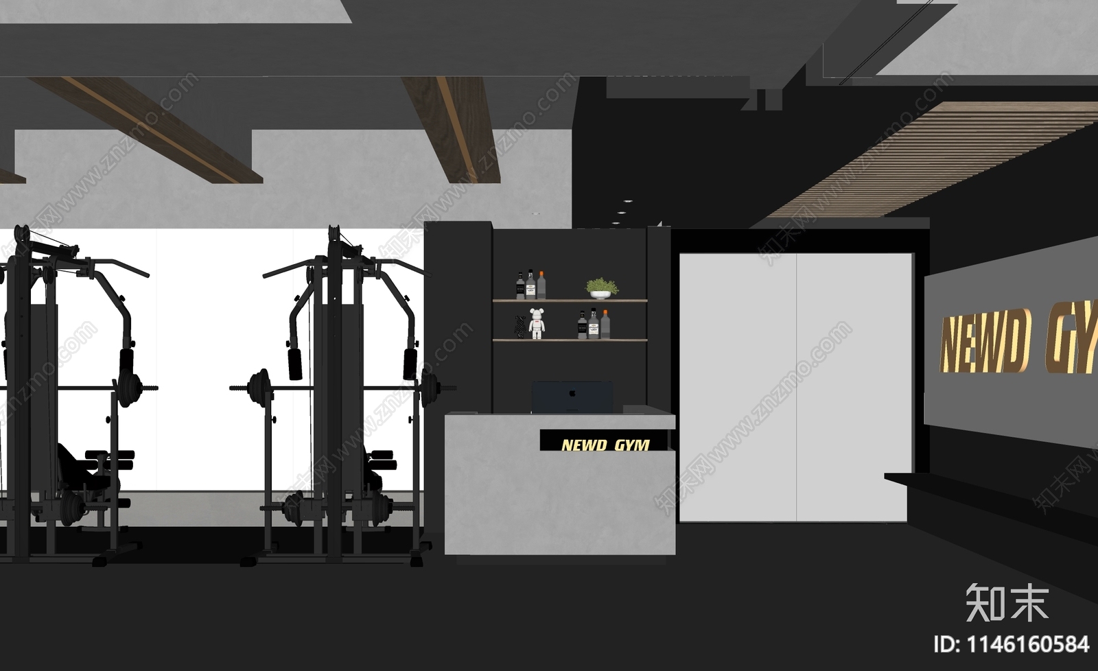 现代健身房SU模型下载【ID:1146160584】