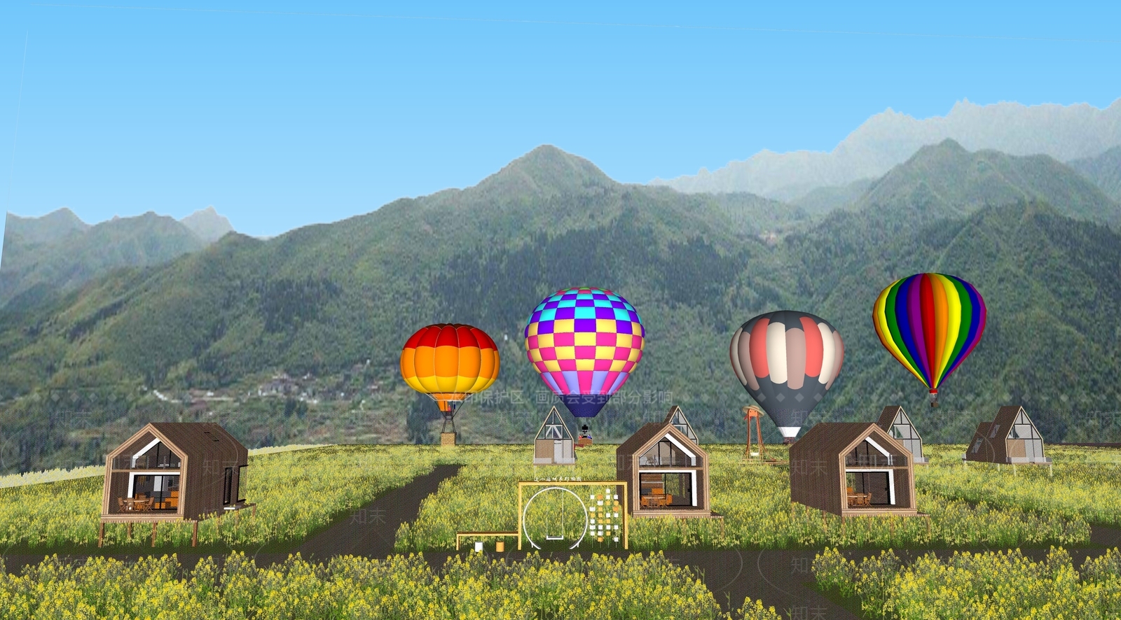 现代田间休闲木屋SU模型下载【ID:1146161768】