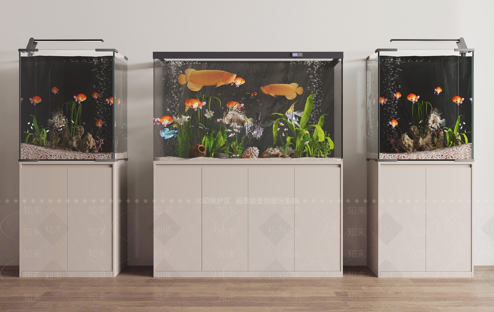 现代鱼缸水族3D模型下载【ID:1146162283】