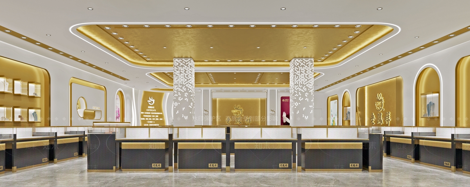 现代轻奢珠宝专卖店3D模型下载【ID:1146163993】