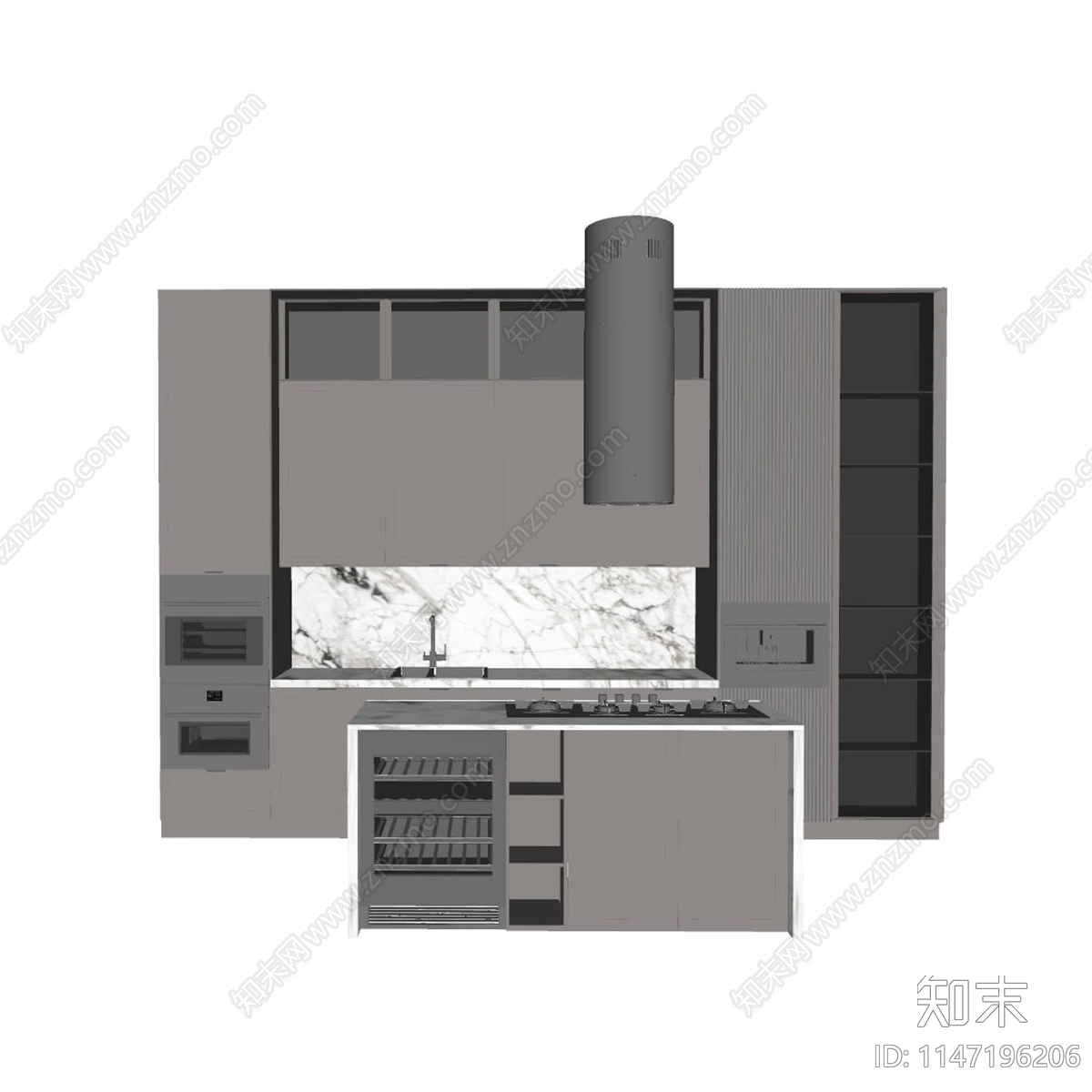 现代厨房SU模型下载【ID:1147196206】