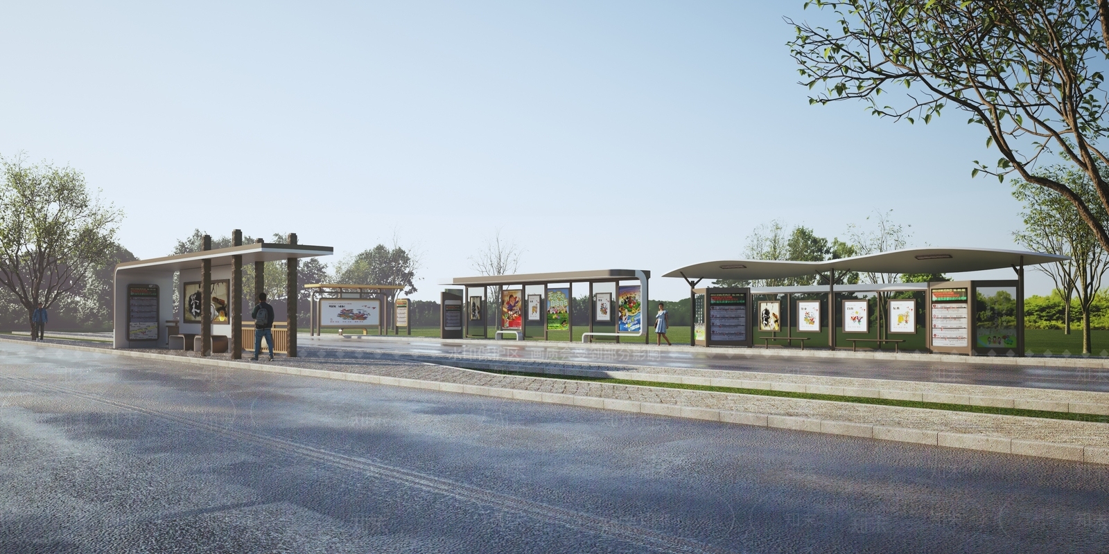现代公交车站外观3D模型下载【ID:1146169312】
