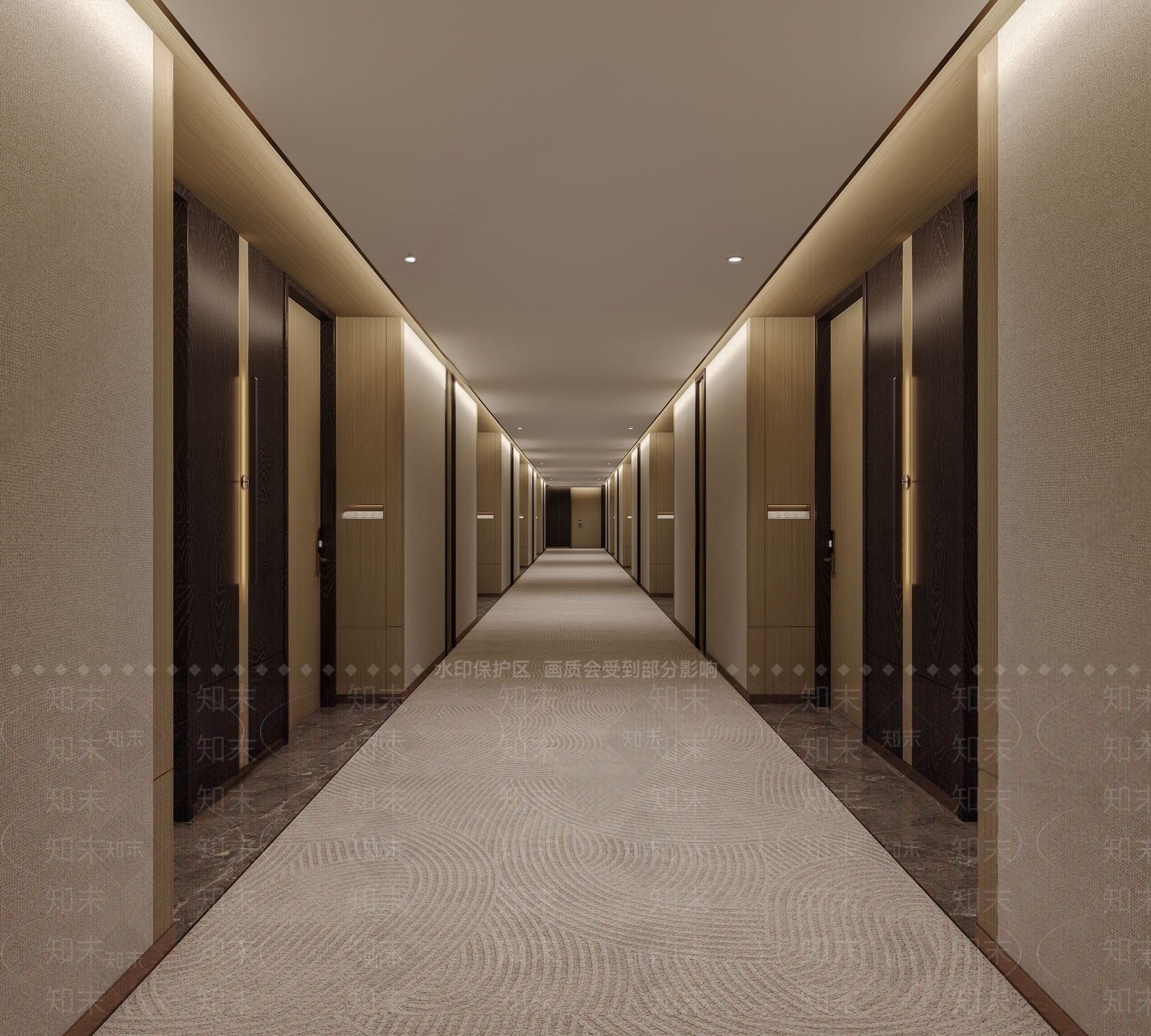 现代酒店走廊SU模型下载【ID:1146171430】