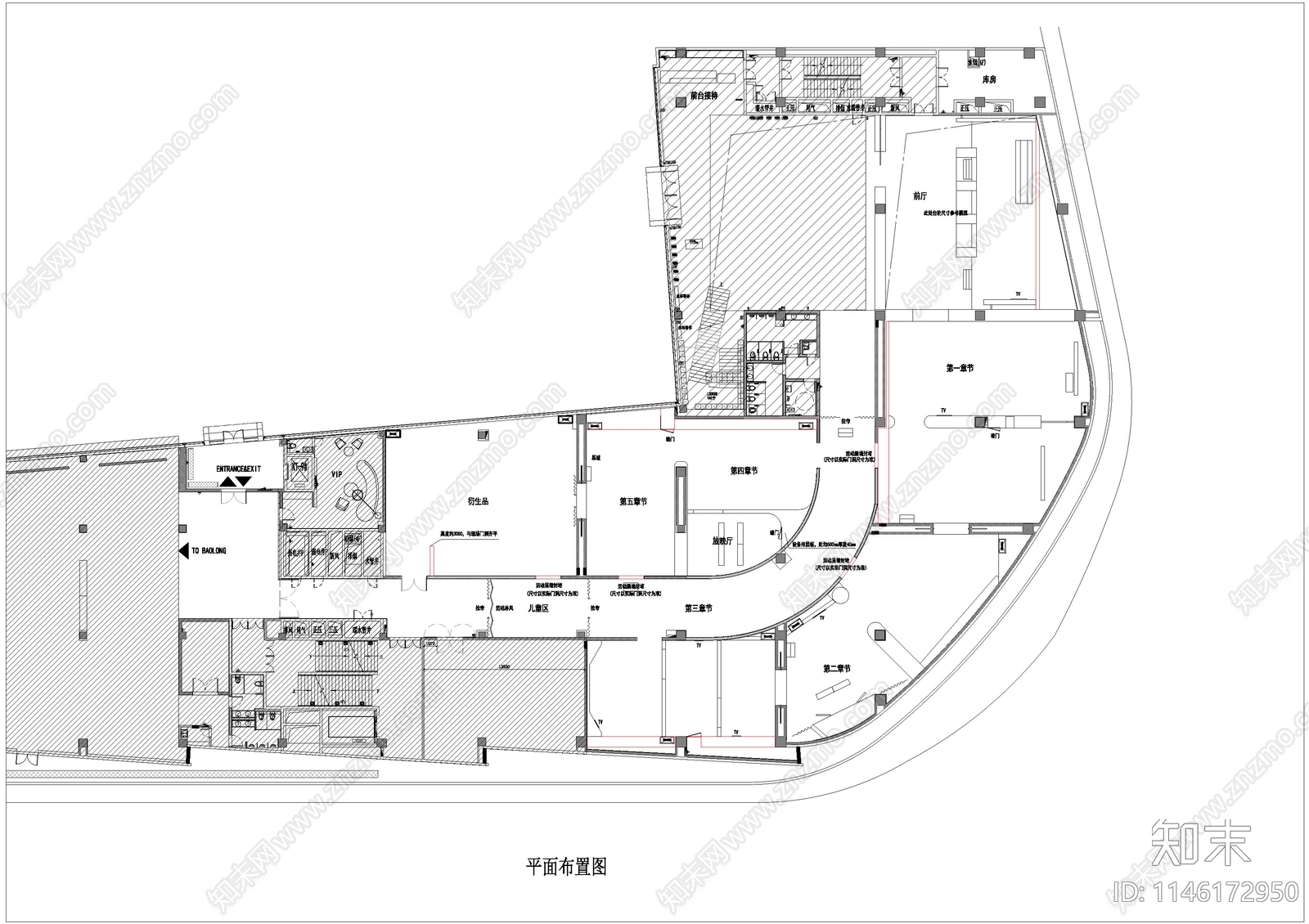 卢浮宫平面图cad施工图下载【ID:1146172950】