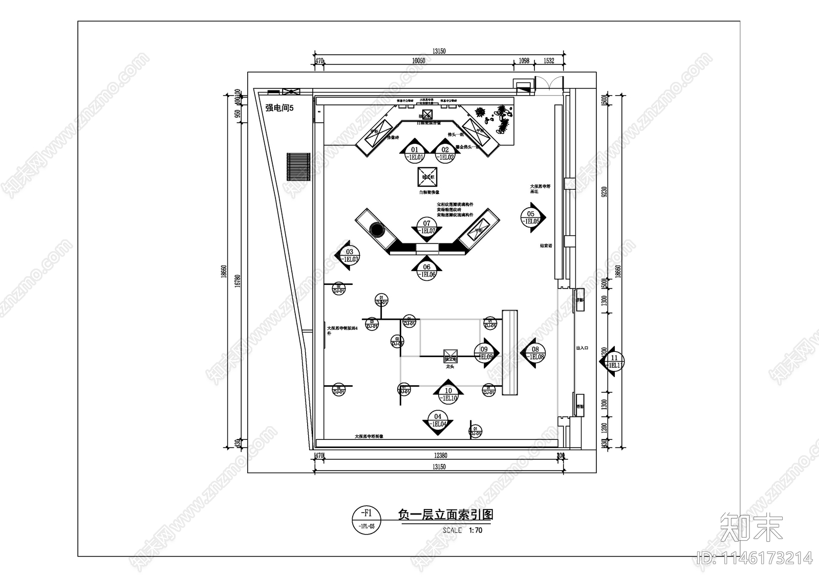 城墙馆展厅cad施工图下载【ID:1146173214】