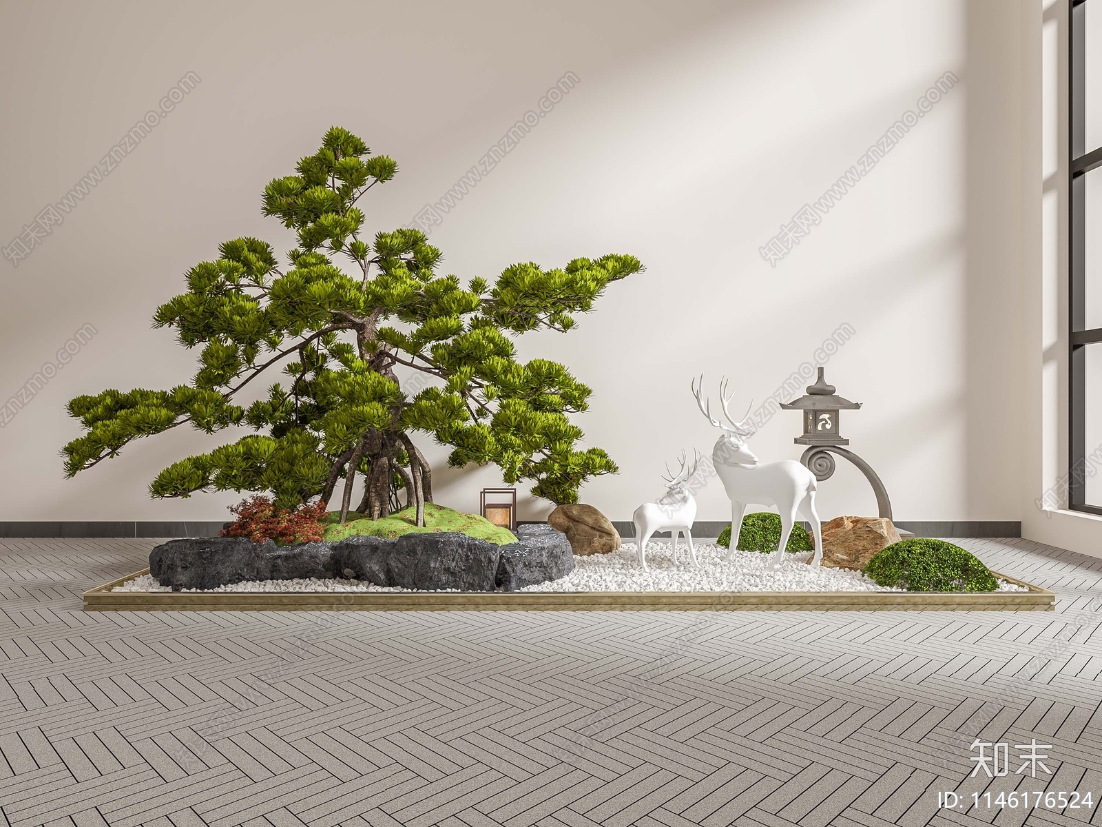 新中式景观造景3D模型下载【ID:1146176524】