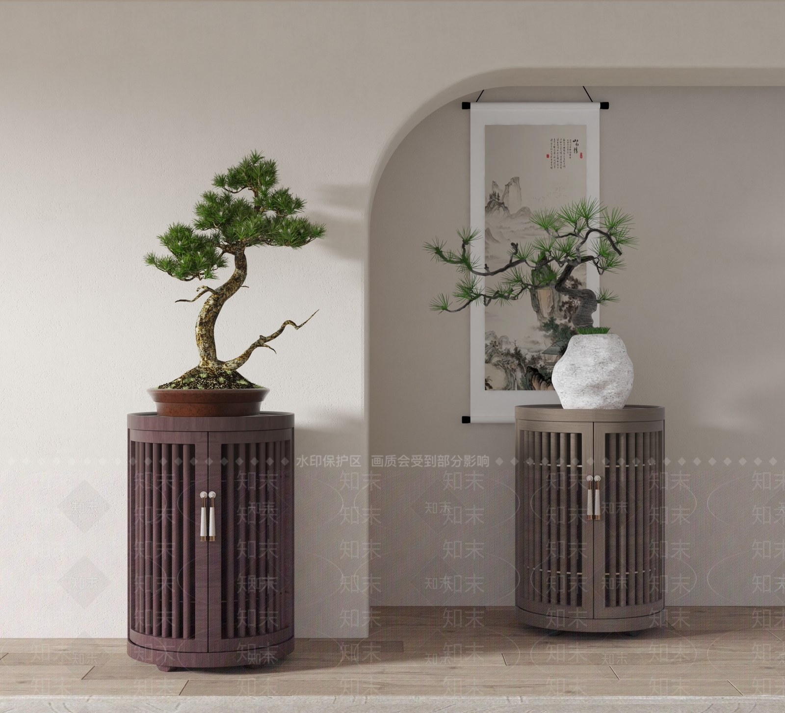 新中式盆景3D模型下载【ID:1146177079】