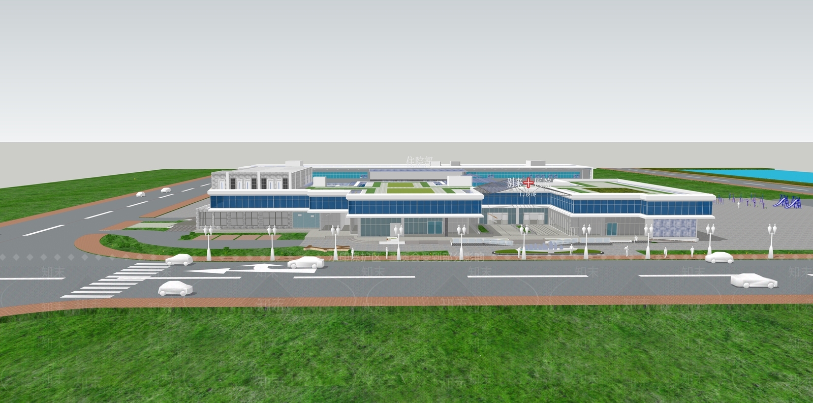 现代医疗建筑SU模型下载【ID:1146179857】