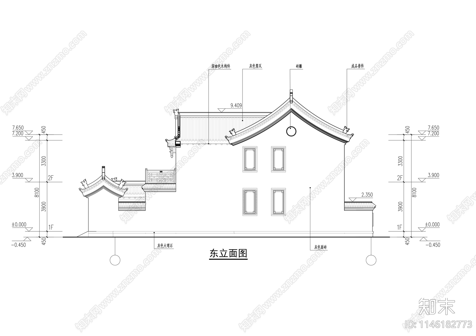 四合院建筑施工图下载【ID:1146182773】