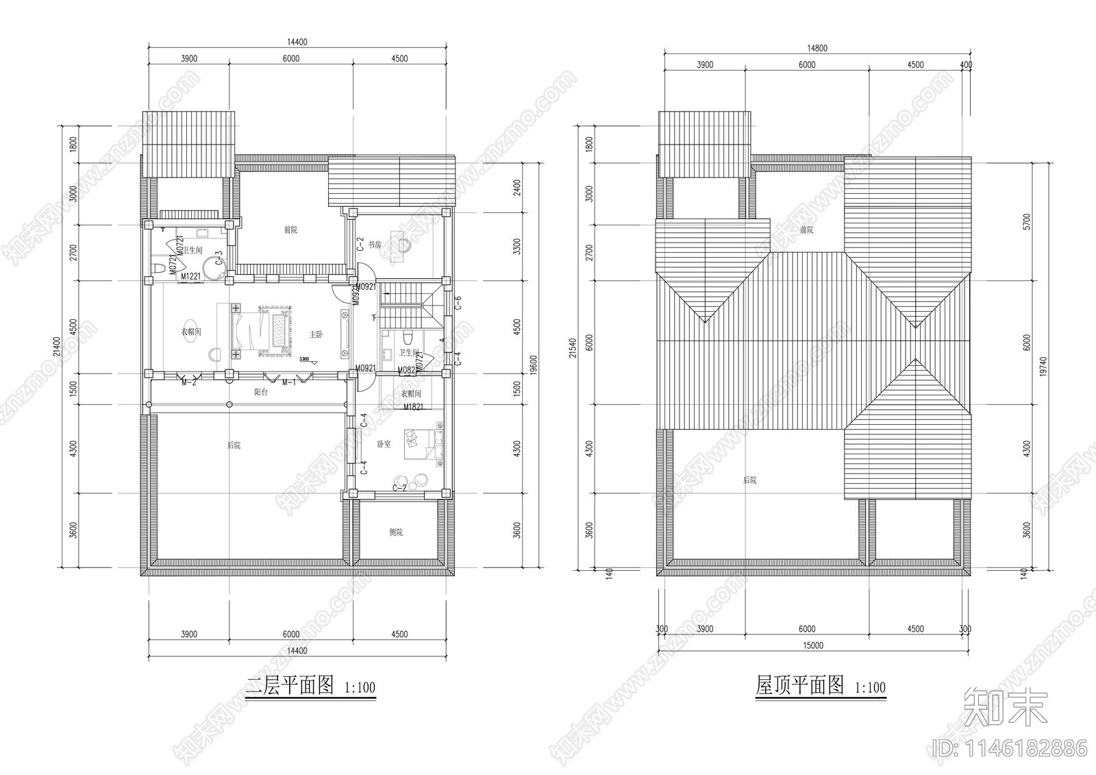 四合院建筑cad施工图下载【ID:1146182886】