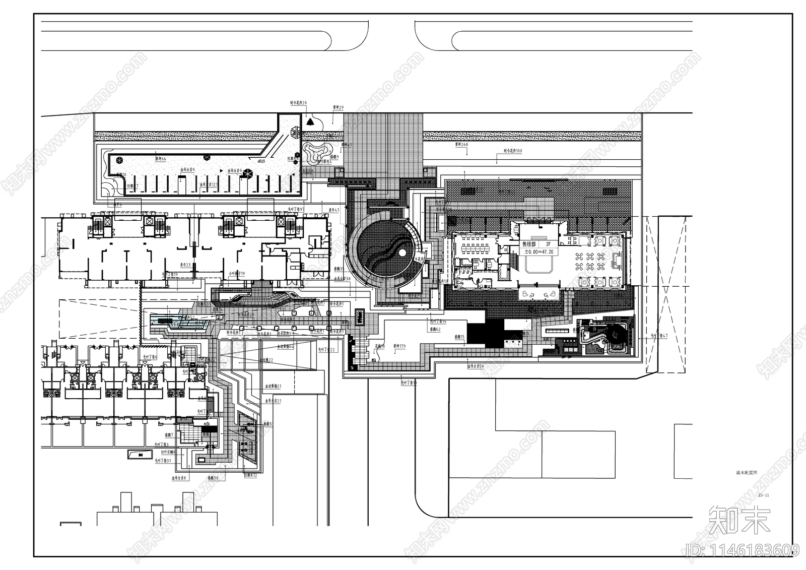 景观平面图cad施工图下载【ID:1146183609】