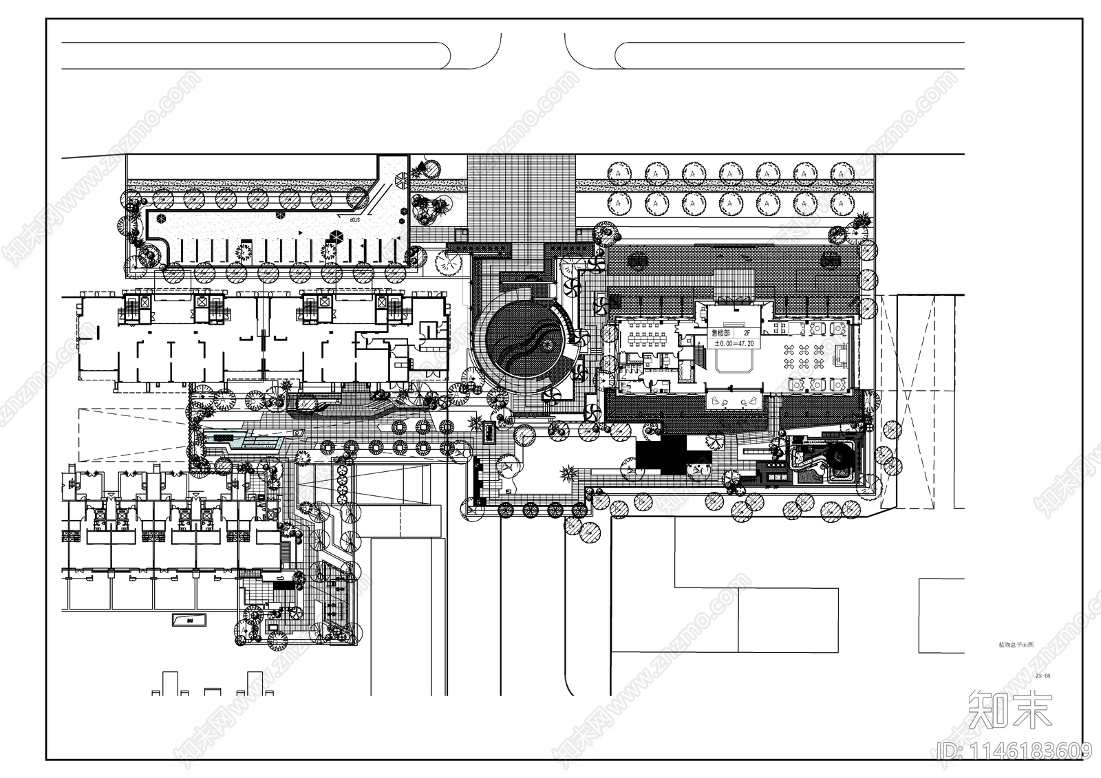 景观平面图cad施工图下载【ID:1146183609】