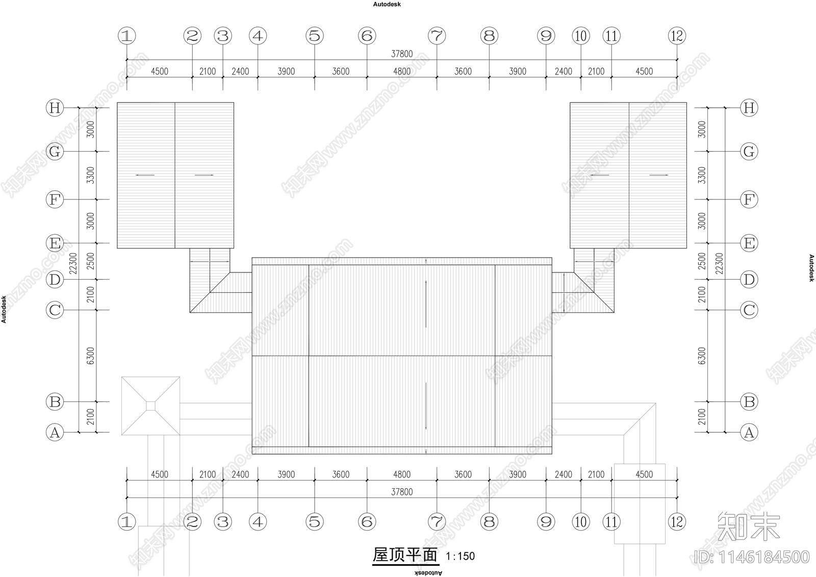 四合院建筑施工图下载【ID:1146184500】