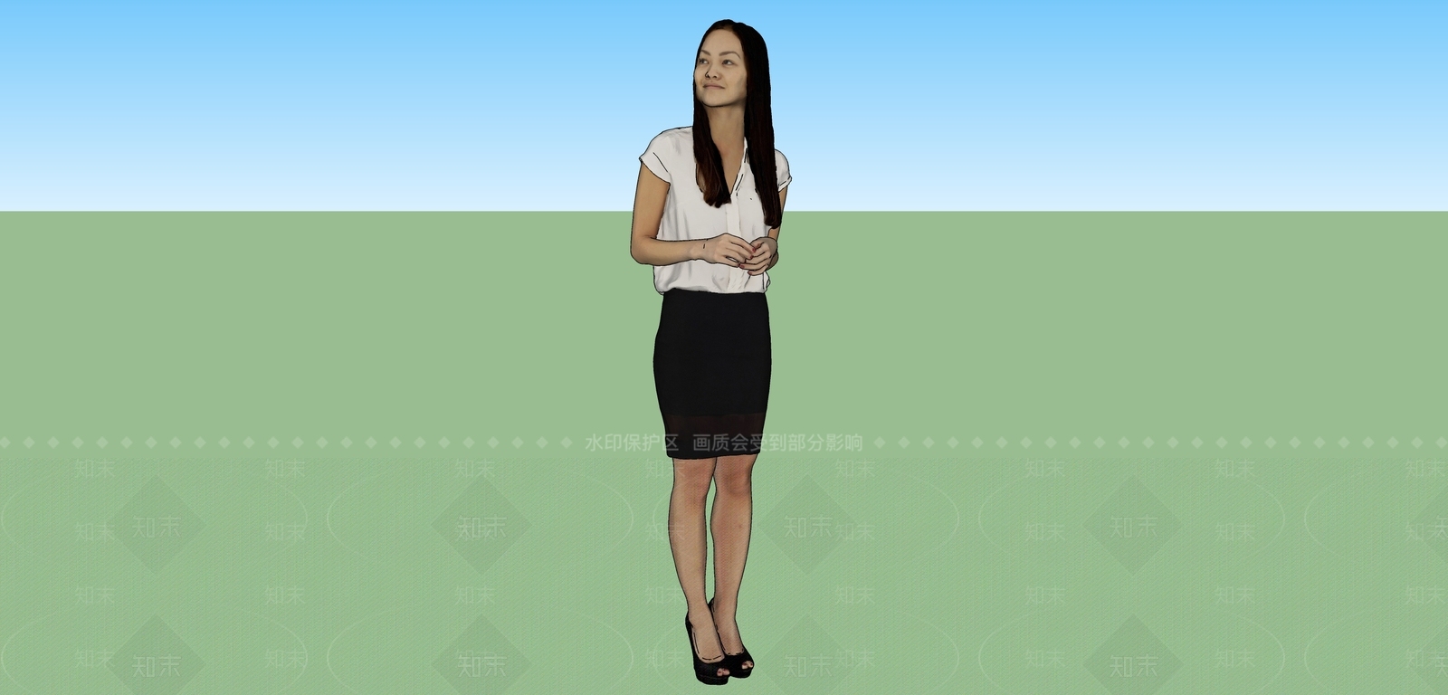 2D职业女士SU模型下载【ID:1146191838】