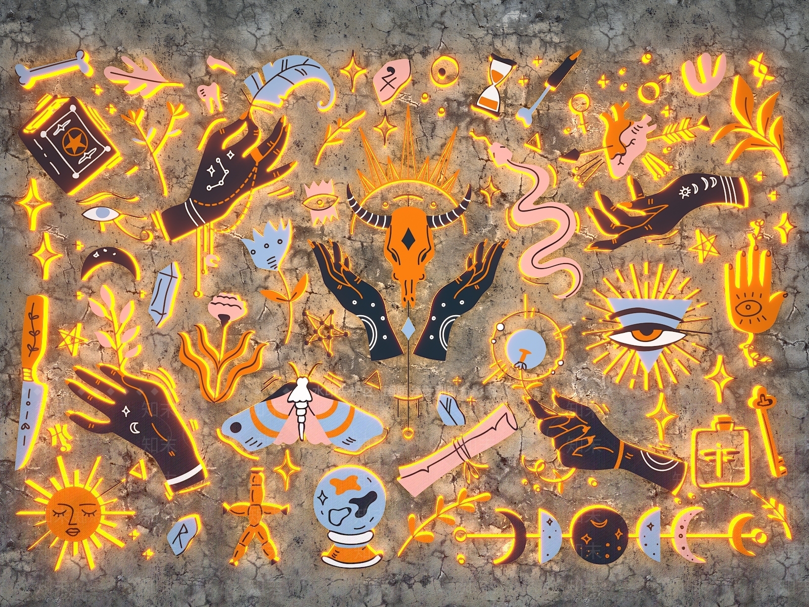 现代万圣节装饰灯3D模型下载【ID:1146194072】