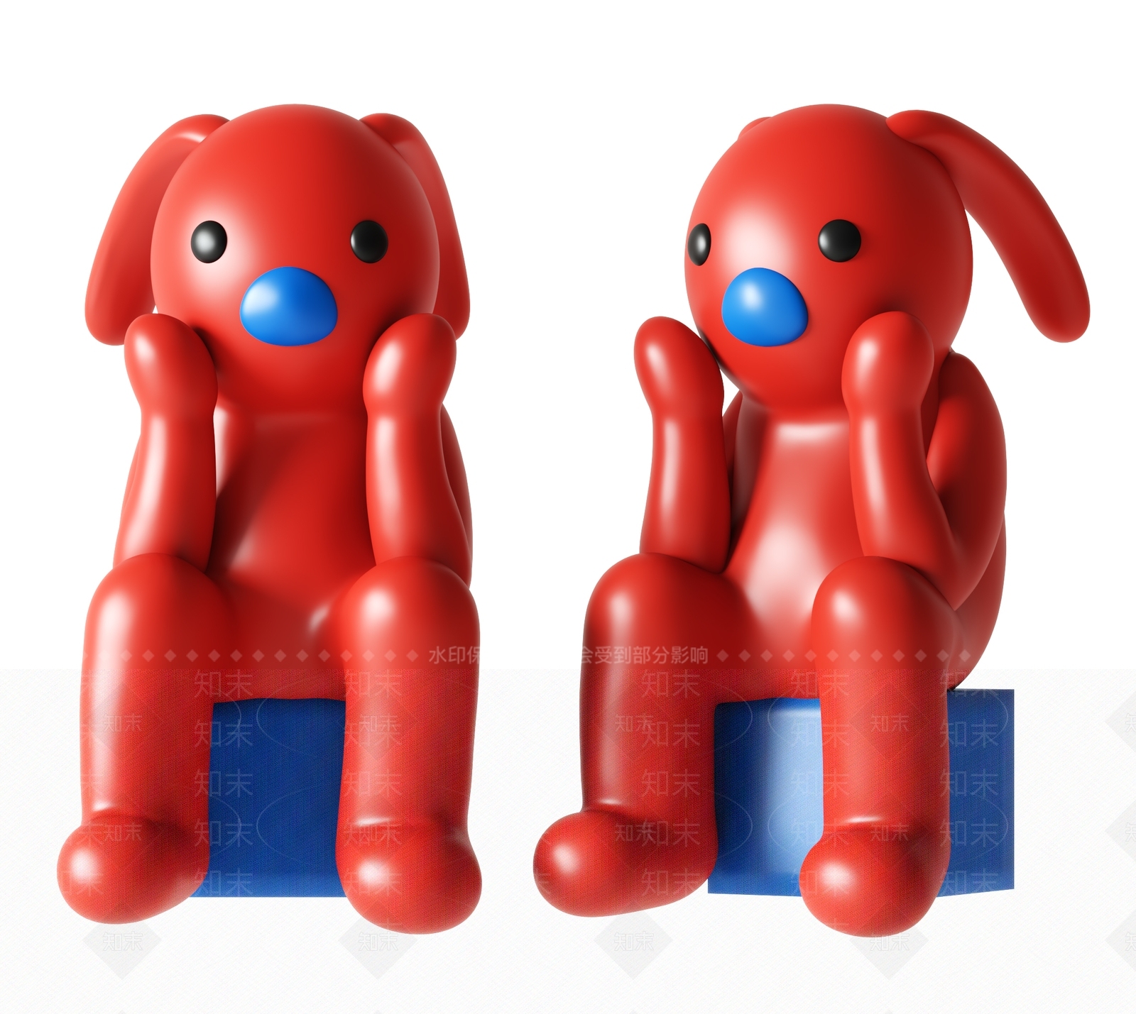 现代兔子雕塑摆件SU模型下载【ID:1146198037】