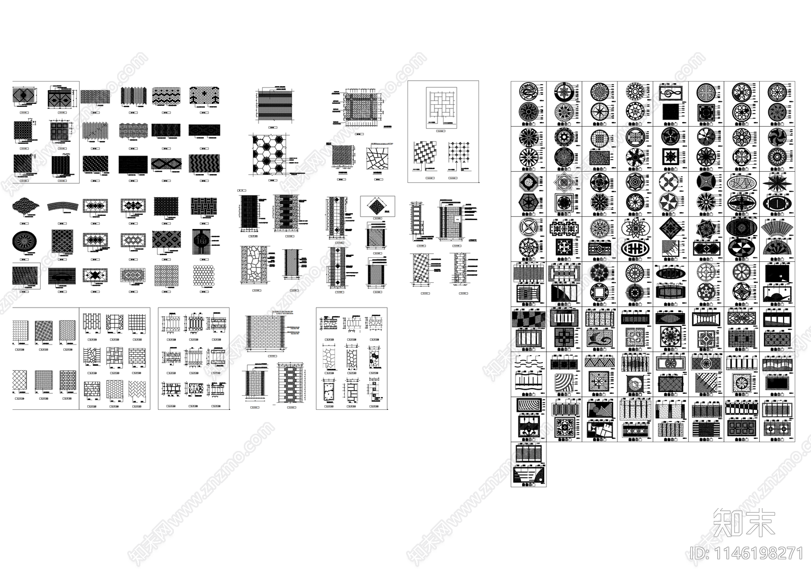 600款CAD地面铺装图库cad施工图下载【ID:1146198271】