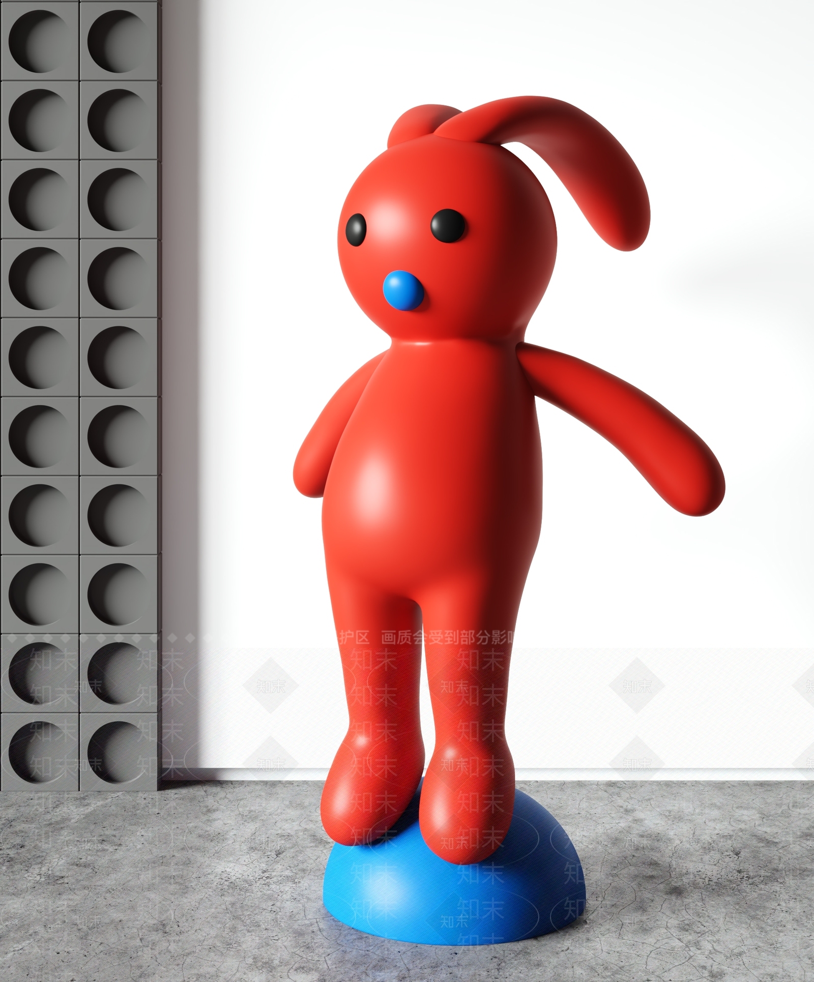 现代兔子雕塑摆件SU模型下载【ID:1146198741】