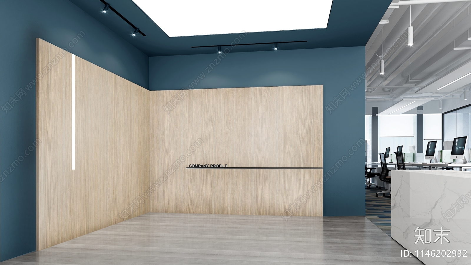 深圳英龙商务大厦570m²办公室cad施工图下载【ID:1146202932】