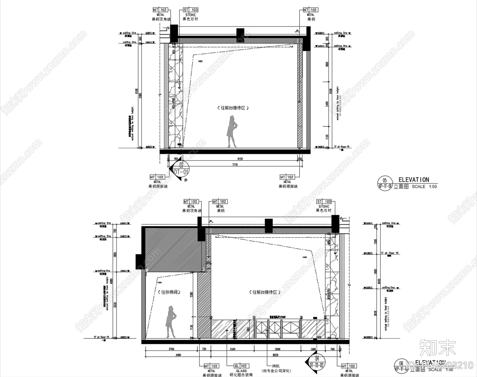 长沙中海湘水锦园城市客厅公区室内cad施工图下载【ID:1146203210】