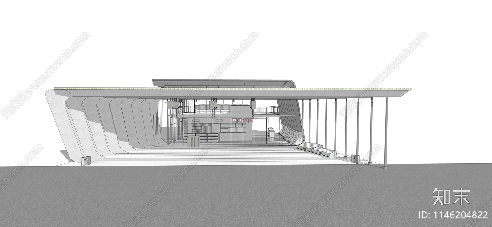 现代加油站SU模型下载【ID:1146204822】