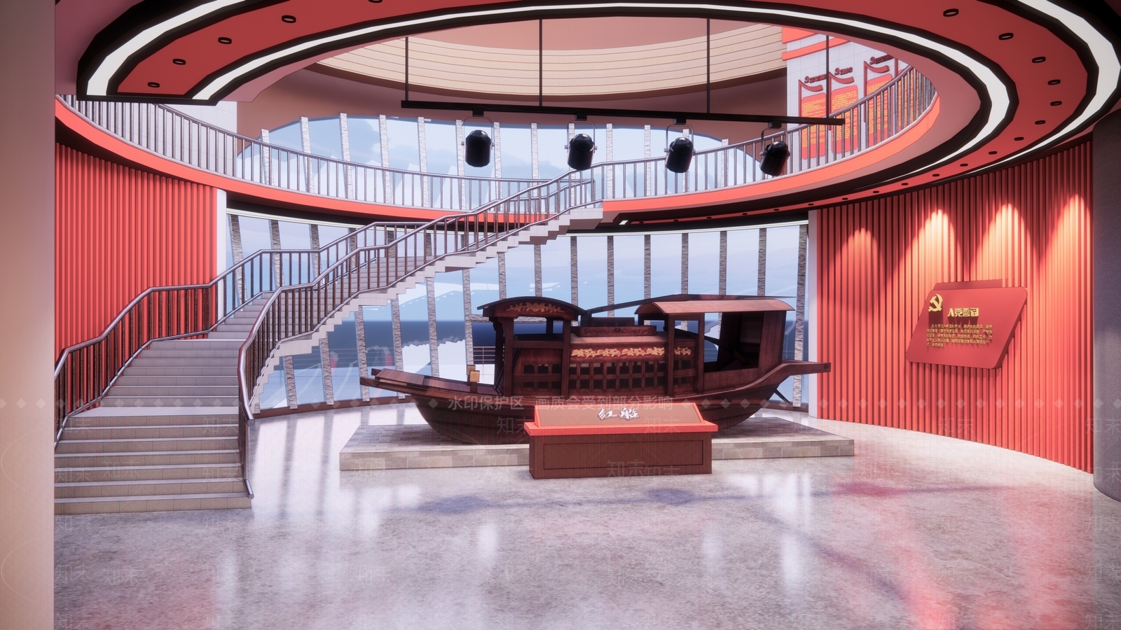 现代党建展厅SU模型下载【ID:1146225577】
