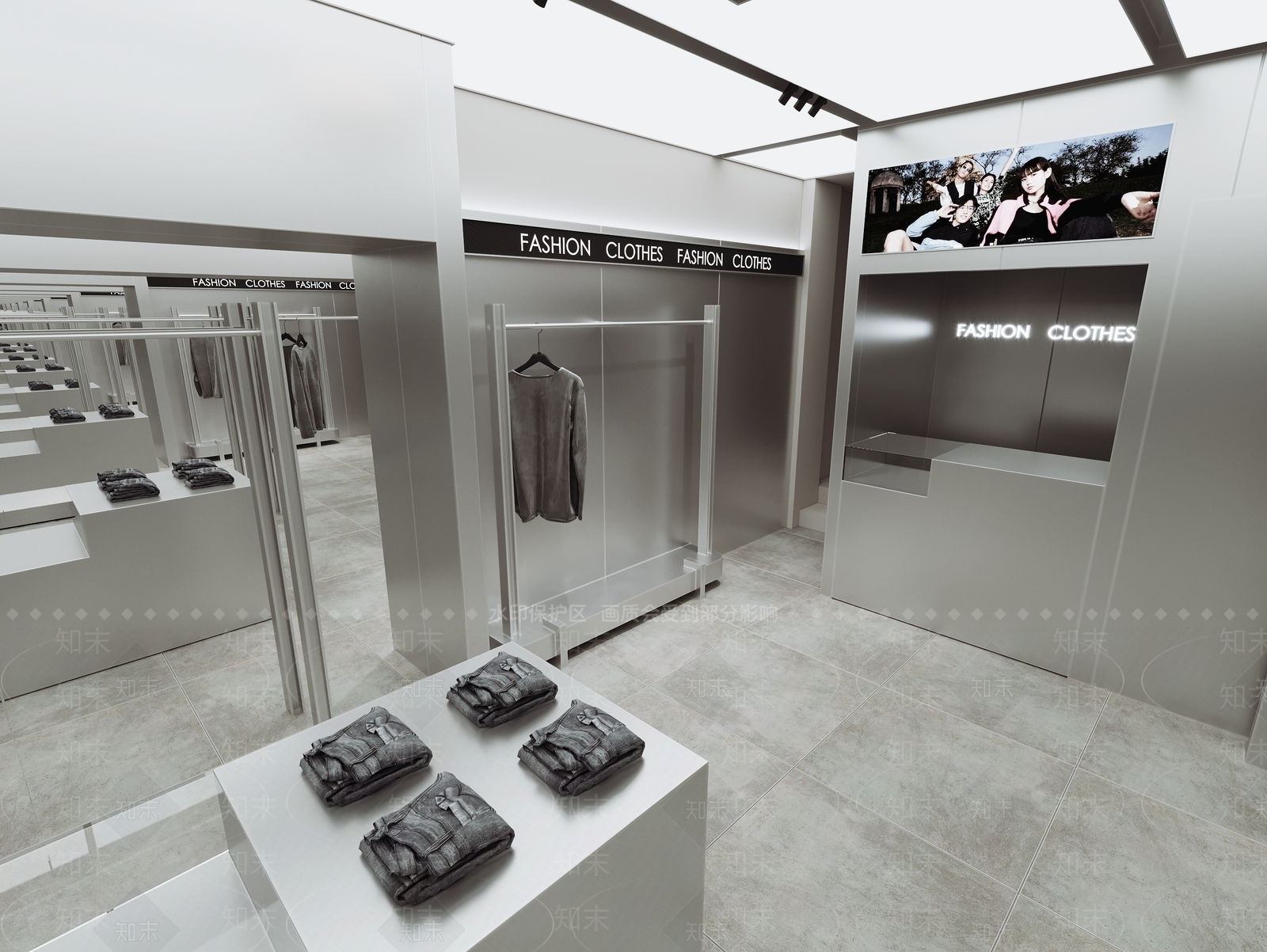 现代服装鞋店3D模型下载【ID:1146238610】